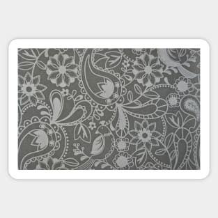 Gray Paisley Pattern Sticker